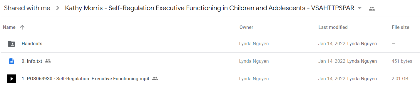 Kathy Morris - Self-Regulation Executive Functioning in Children and Adolescents - VSAHTTPSPAR