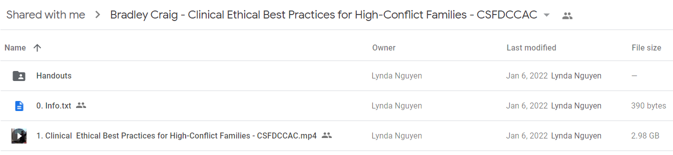 Bradley Craig - Clinical Ethical Best Practices for High-Conflict Families - CSFDCCAC