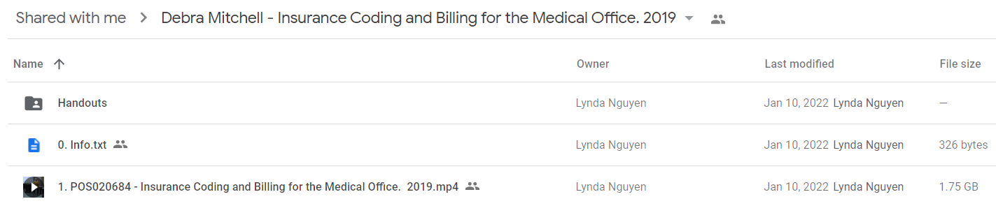 Debra Mitchell - Insurance Coding and Billing for the Medical Office. 2019