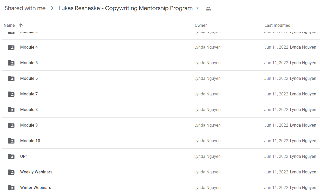 Lukas Resheske - Copywriting Mentorship Program