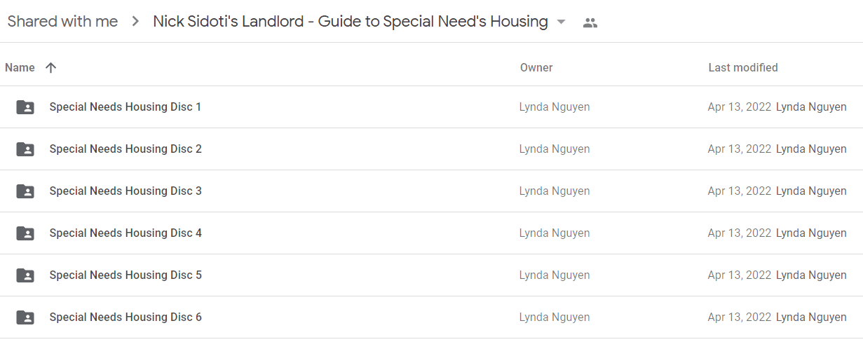 Nick Sidoti's Landlord - Guide to Special Need's Housing