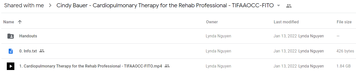 Cindy Bauer - Cardiopulmonary Therapy for the Rehab Professional - TIFAAOCC-FITO