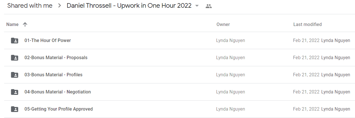 Daniel Throssell - Upwork in One Hour 2022