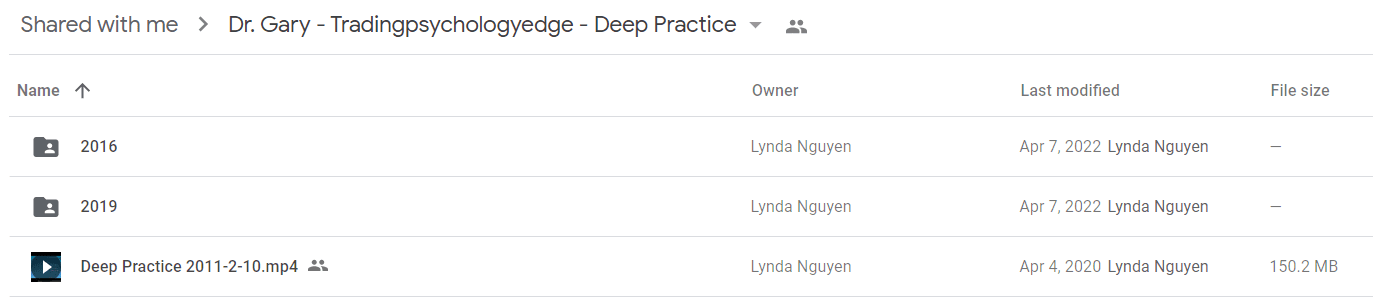 Dr. Gary - Tradingpsychologyedge - Deep Practice