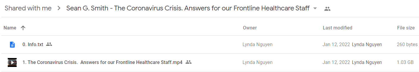 Sean G. Smith - The Coronavirus Crisis. Answers for our Frontline Healthcare Staff