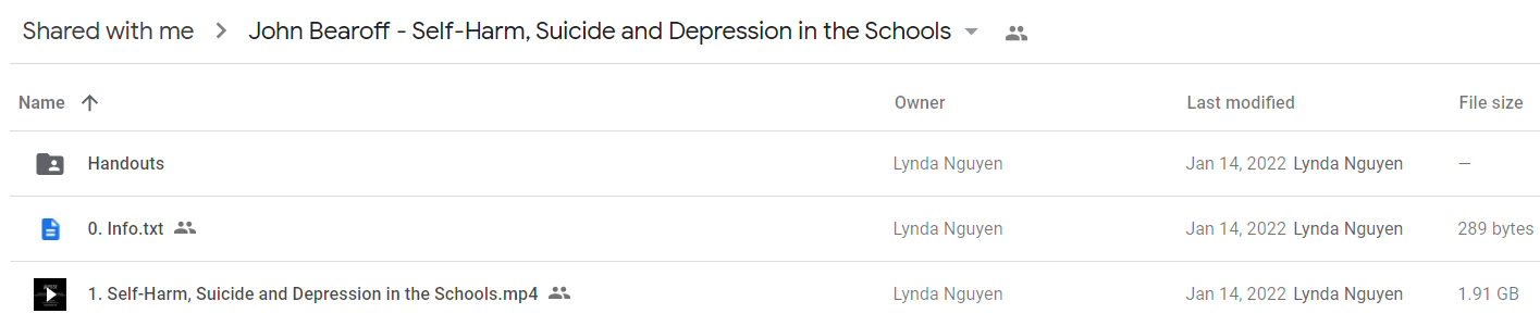 John Bearoff - Self-Harm, Suicide and Depression in the Schools