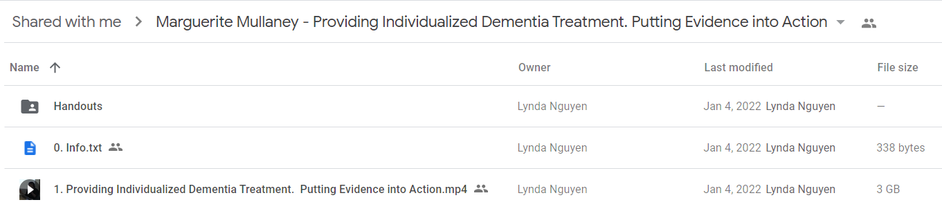 Marguerite Mullaney - Providing Individualized Dementia Treatment. Putting Evidence into Action