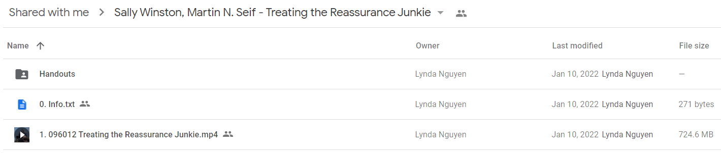 Sally Winston & Martin N. Seif - Treating the Reassurance Junkie