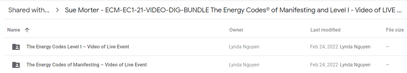 Sue Morter - ECM-EC1-21-VIDEO-DIG-BUNDLE The Energy Codes® of Manifesting and Level I - Video of LIVE Event