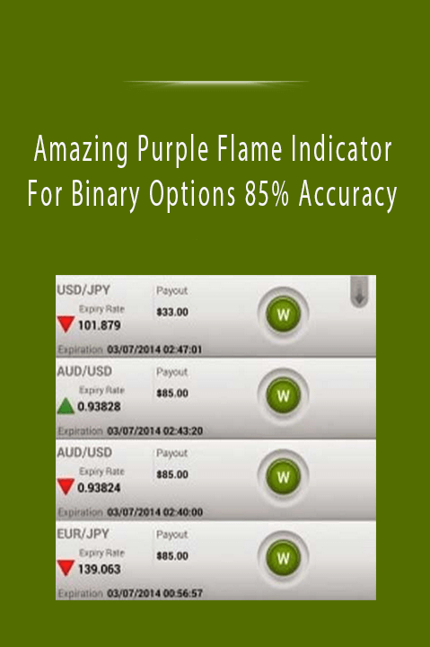 Amazing Purple Flame Indicator For Binary Options 85% Accuracy