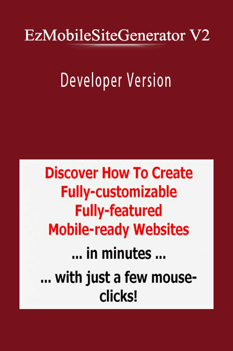 Developer Version – EzMobileSiteGenerator V2