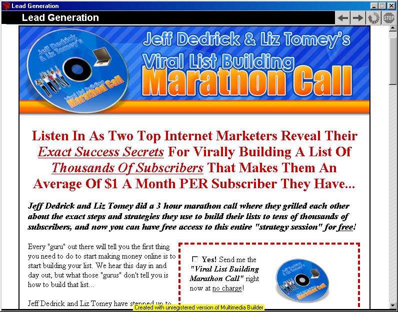 Jeff Dedrick & Liz Tomey - Viral List Building Marathon Call