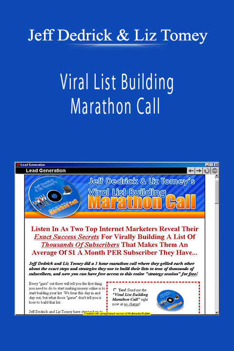 Jeff Dedrick & Liz Tomey - Viral List Building Marathon Call