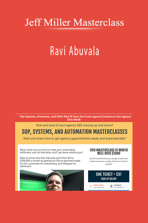 Ravi Abuvala – Jeff Miller Masterclass