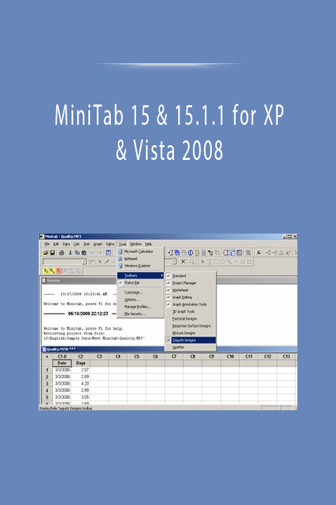 MiniTab 15 & 15.1.1 for XP & Vista 2008