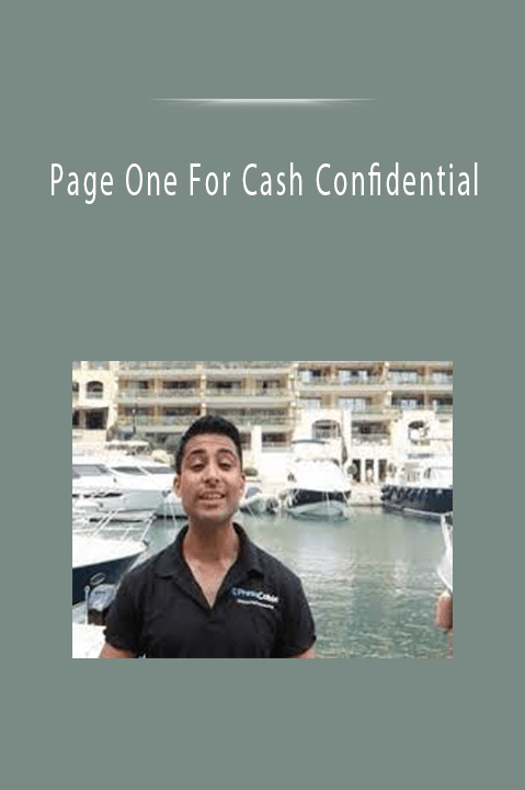 Page One For Cash Confidential