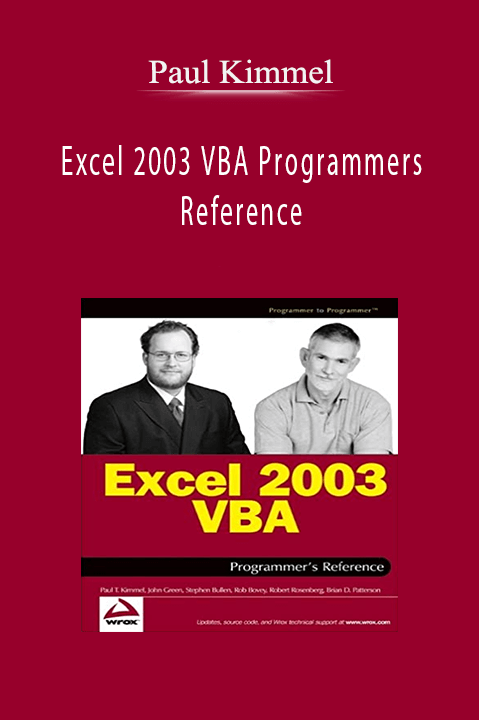 Excel 2003 VBA Programmers Reference – Paul Kimmel