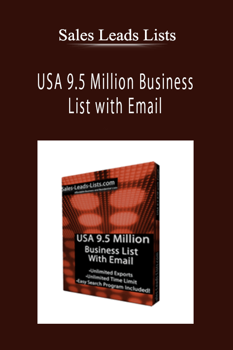 Sales Leads Lists - USA 9.5 Million Business List with Email