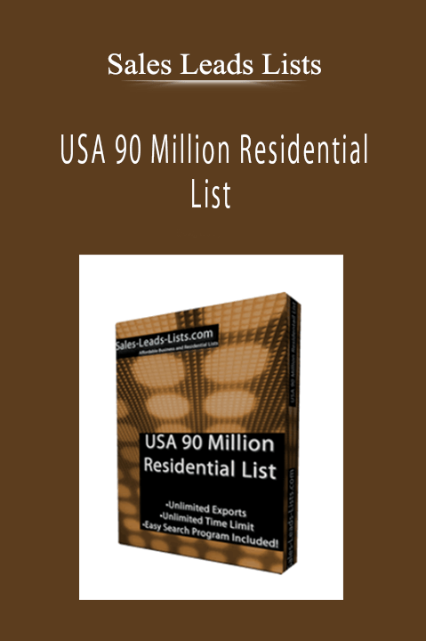 Sales-Leads-Lists - USA 90 Million Residential List