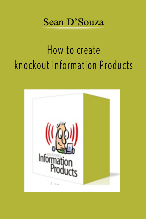 How to create knockout information Products – Sean D’Souza