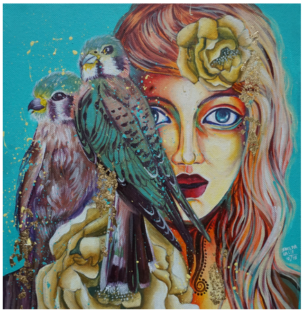 Shilpa Lalit - HOW TO PAINT A BEAUTIFUL GIRL WITH TWO BIRDS