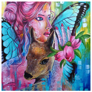 Shilpa Lalit - HOW TO PAINT A BUTTERFLY GIRL WITH THE DEER