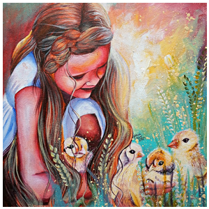 Shilpa Lalit - HOW TO PAINT A CUTE LITTLE GIRL PLAYING WITH BABY CHICKS