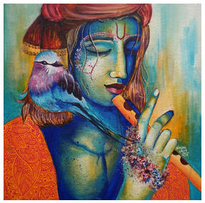 Shilpa Lalit - HOW TO PAINT LORD KRISHNA WITH THE BIRD