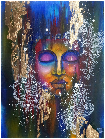 Shilpa Lalit - HOW TO PAINT MEDITATING BUDDHA WITH GOLD LEAF