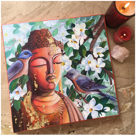 Shilpa Lalit - HOW TO PAINT MEDITATING BUDDHA WITH TWO BIRDS