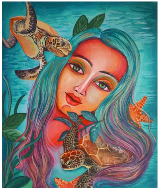 Shilpa Lalit - HOW TO PAINT MERMAID WITH THE TURTLES