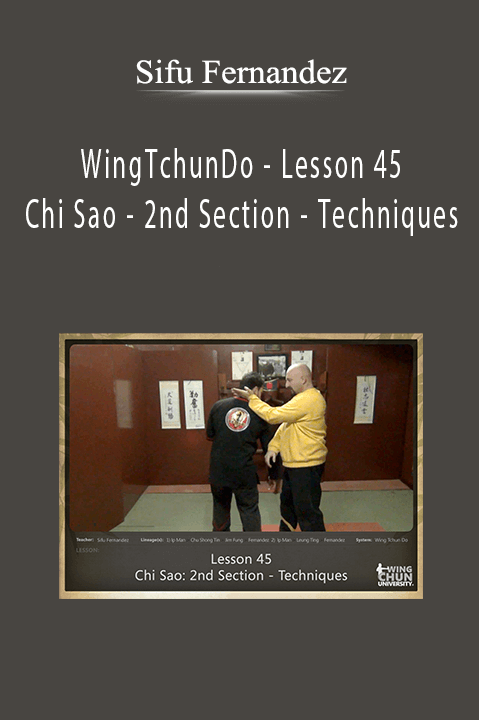 WingTchunDo – Lesson 45 – Chi Sao – 2nd Section – Techniques – Sifu Fernandez