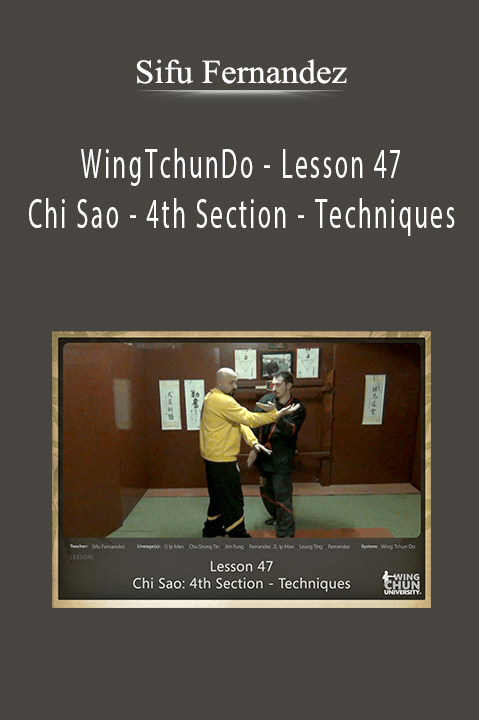 WingTchunDo – Lesson 47 – Chi Sao – 4th Section – Techniques – Sifu Fernandez