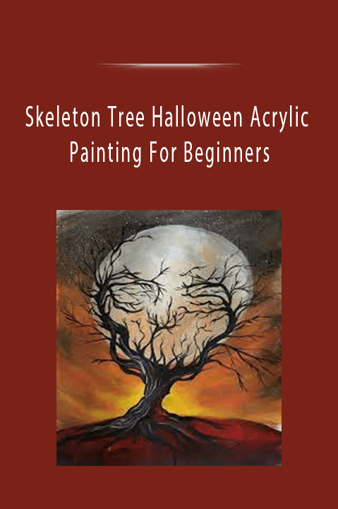 Skeleton Tree Halloween Acrylic Painting For Beginners