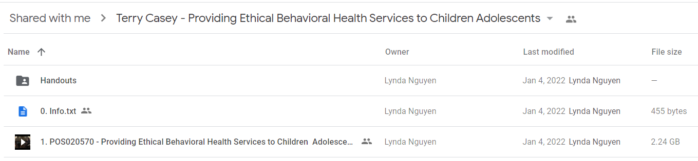 Terry Casey - Providing Ethical Behavioral Health Services to Children Adolescents