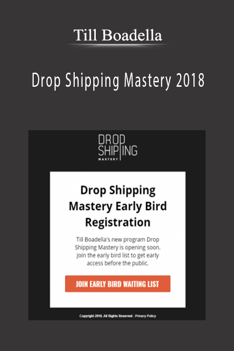 Drop Shipping Mastery 2018 – Till Boadella