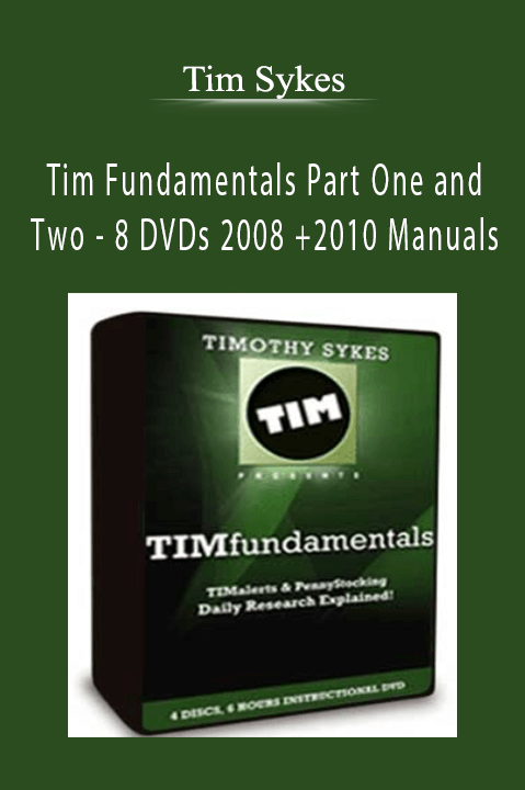 8 DVDs 2008 +2010 Manuals – Tim Sykes – Tim Fundamentals Part One and Two