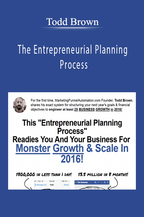 The Entrepreneurial Planning Process – Todd Brown