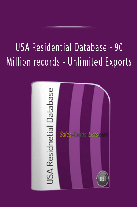 90 Million records – Unlimited Exports – USA Residential Database