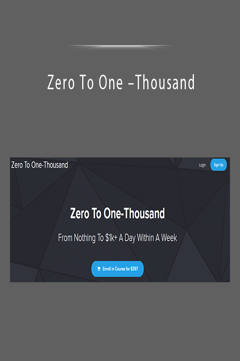 Zero To One –Thousand