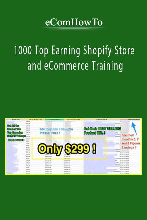 1000 Top Earning Shopify Store and eCommerce Training – eComHowTo