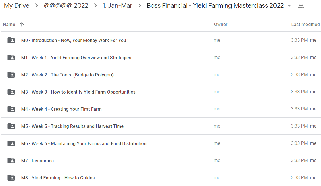 Boss Financial - Yield Farming Masterclass 2022