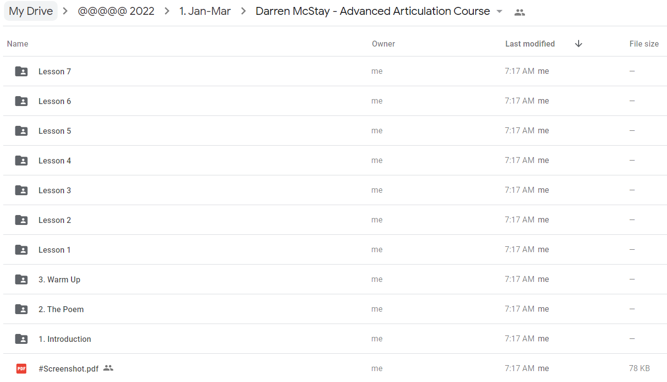 Darren McStay - Advanced Articulation Course