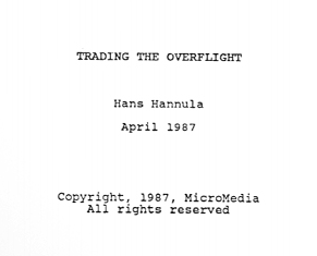 Hans Hannula - Trading the Overflight, $90 (moneytide.com)