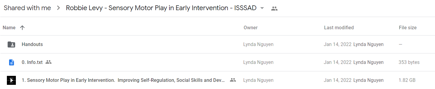 Robbie Levy - Sensory Motor Play in Early Intervention - ISSSAD