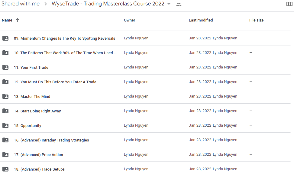 WyseTrade - Trading Masterclass Course 2022