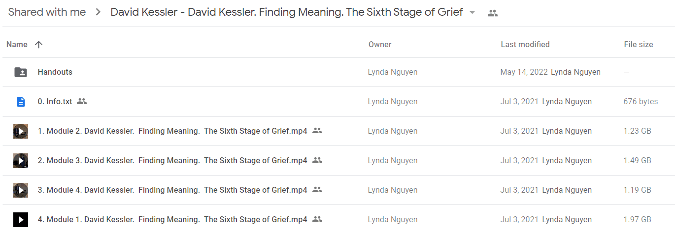 David Kessler - David Kessler. Finding Meaning. The Sixth Stage of Grief