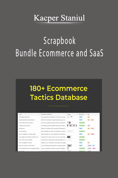 Kacper Staniul - Scrapbook Bundle Ecommerce and SaaS