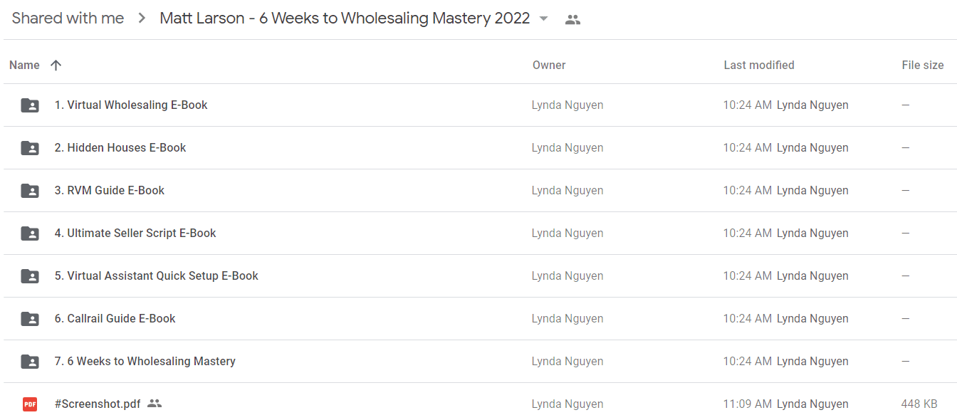 Matt Larson - 6 Weeks to Wholesaling Mastery 2022