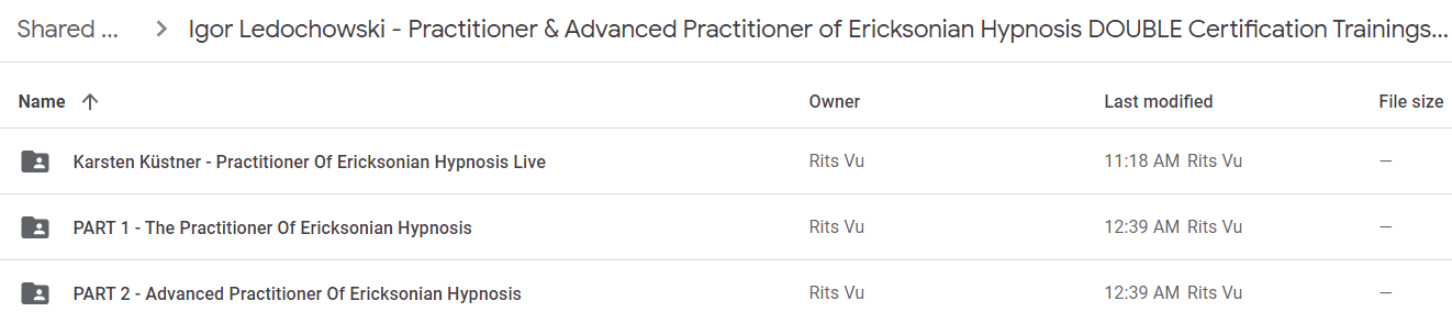 Igor Ledochowski - Practitioner & Advanced Practitioner of Ericksonian Hypnosis DOUBLE Certification Trainings 2021